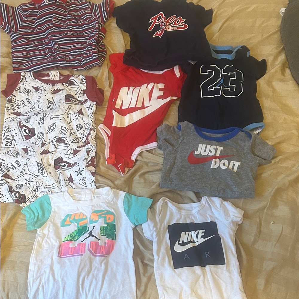 Nike Red and Gray Baby Onesies Collection